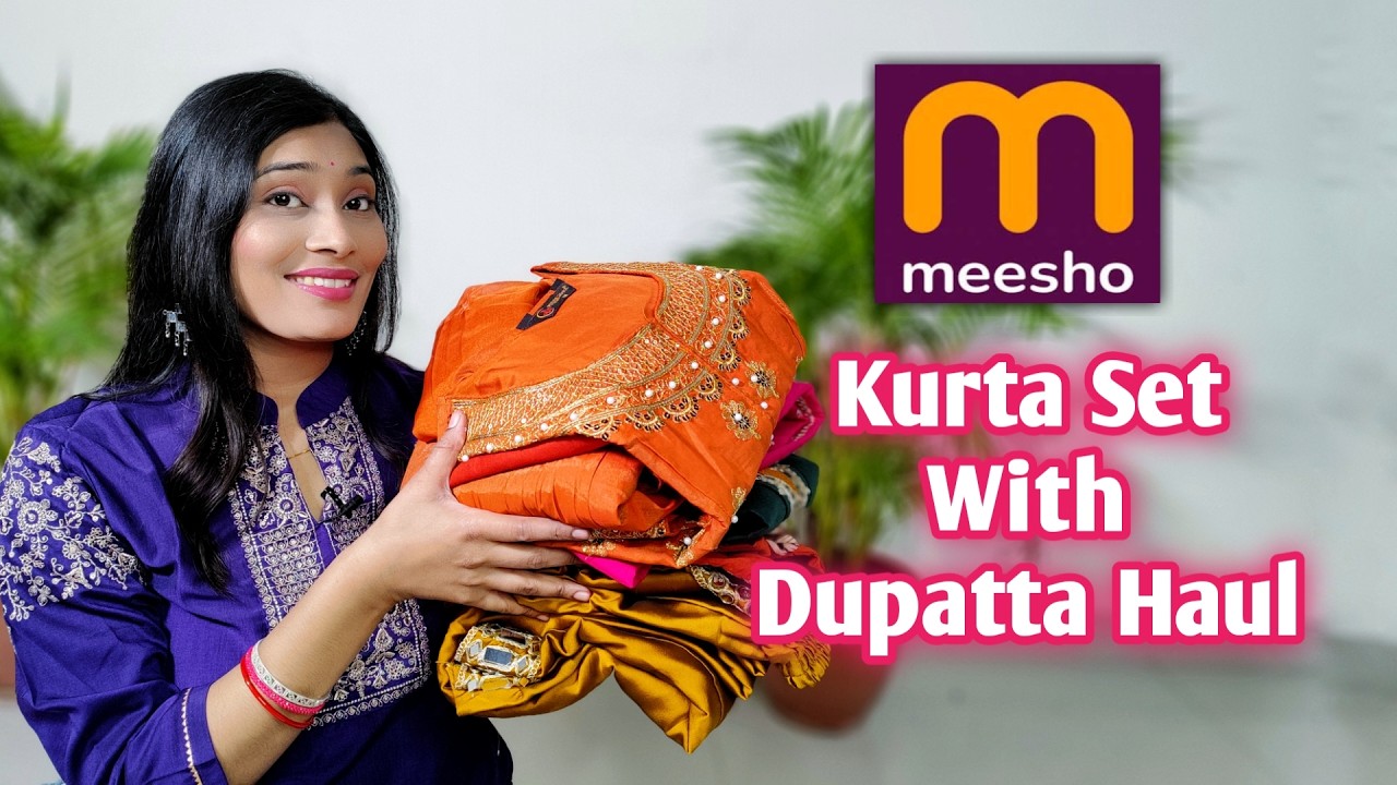 MEESHO READY MADE LENGHA/ KURTA SET HAUL💙 Kurta set real mirror work 💙 Trending kurti set #meesho
