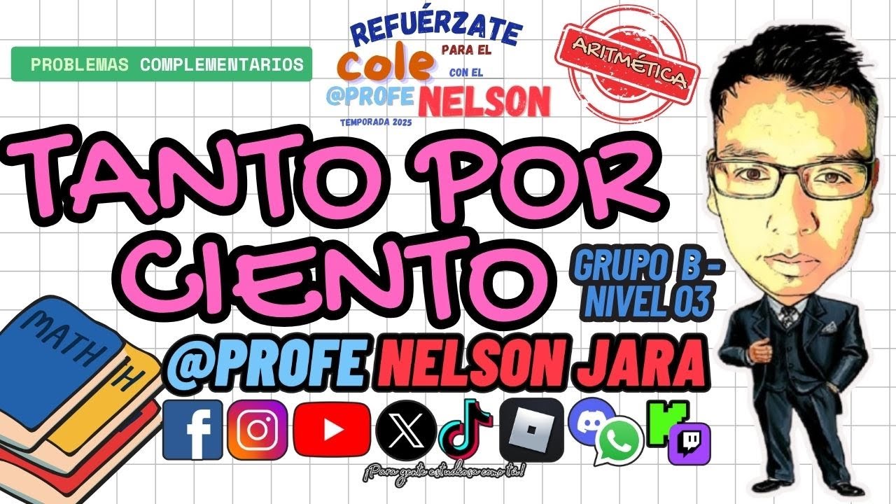 TANTO POR CIENTO. Problemas Complementarios. Grupo B - NIVEL 03.