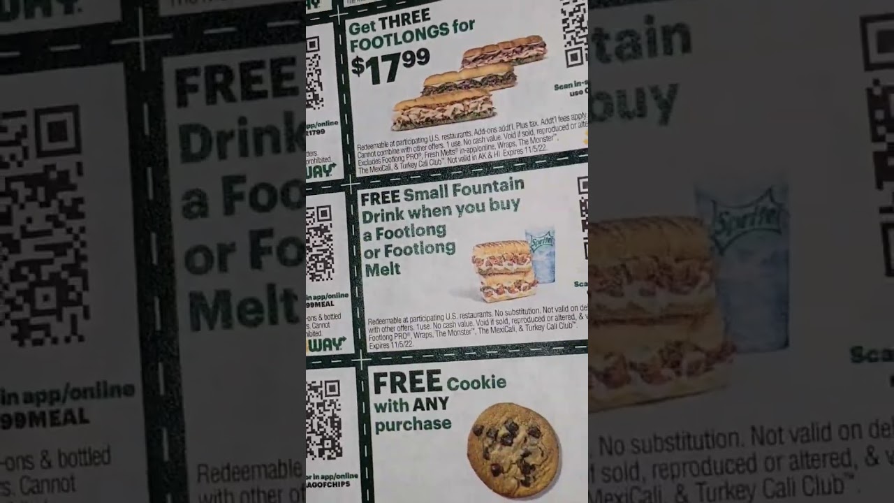 Check your mail for Subway great coupons #shorts