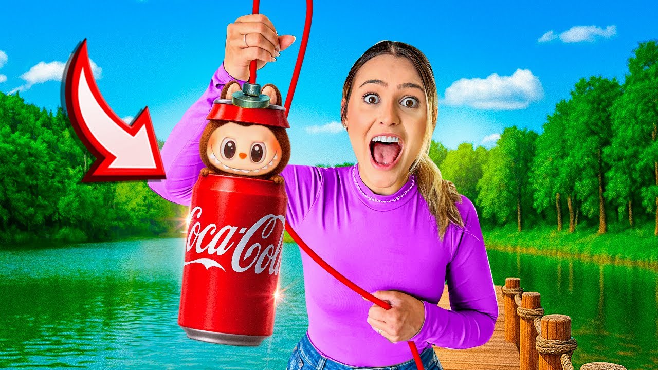 PESQUEI UM LABUBU DA COCA COLA ULTRA RARO NA PESCA MAGNÉTICA! *IMPOSSÍVEL*