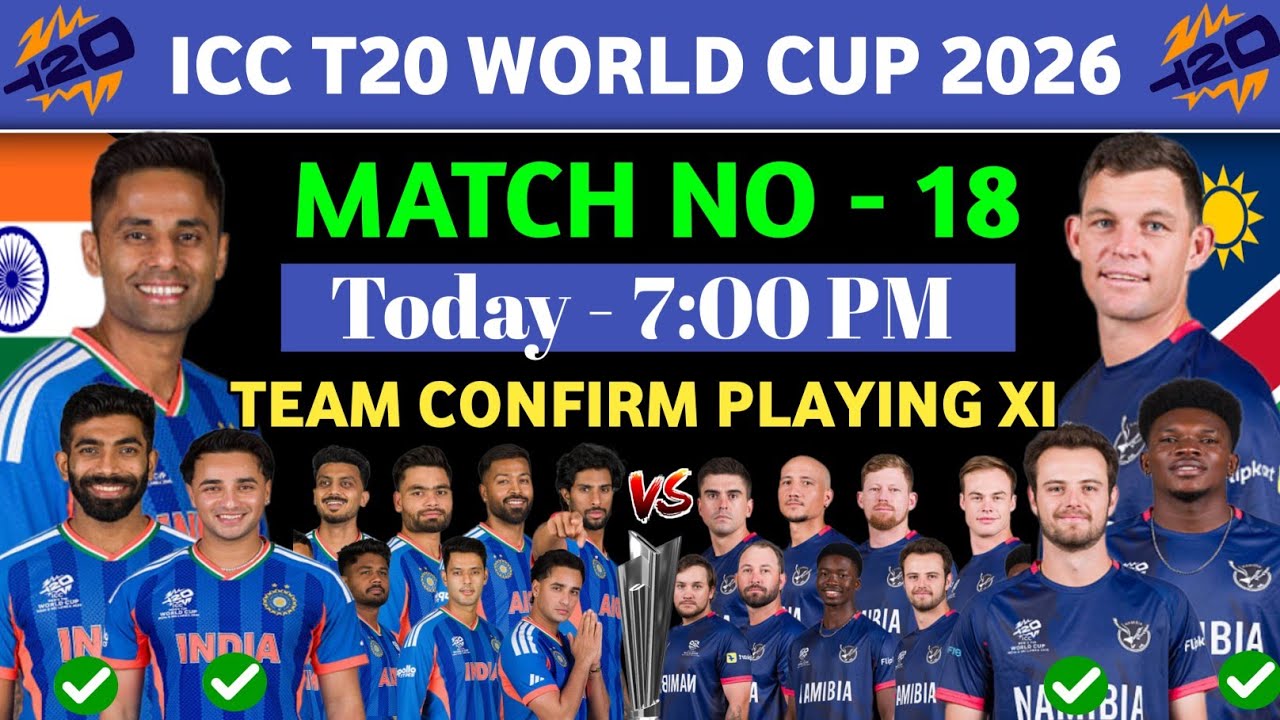 Ind Vs Nam Playing 11 for T20 World Cup 2026 | Ind vs Namibia Confirm Playing 11 Today