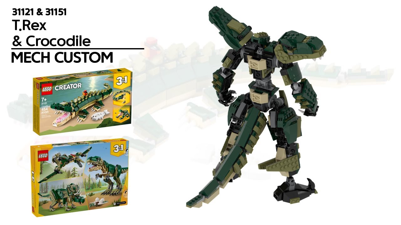LEGO 31151 T.Rex & 31121 Crocodile Mech Custom Full Version