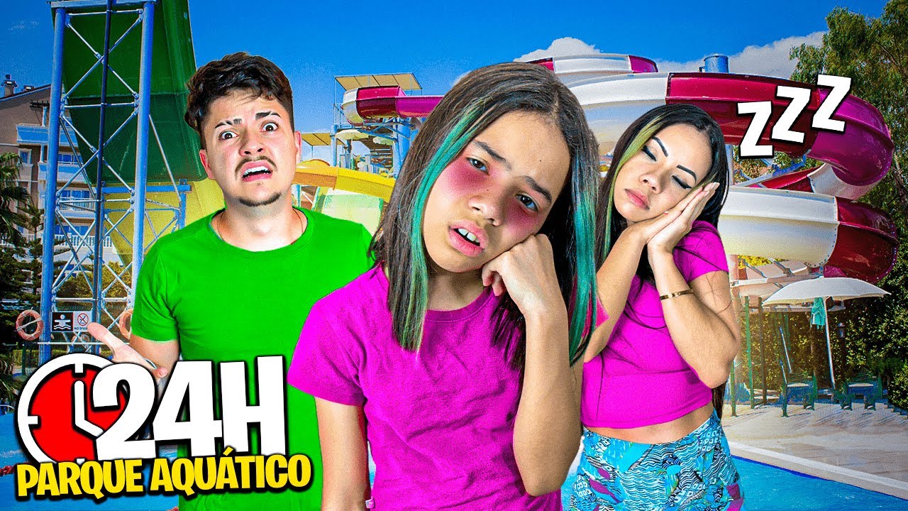 PASSAMOS 24 HORAS EM UM PARQUE AQUÁTICO GIGANTE! *vlog