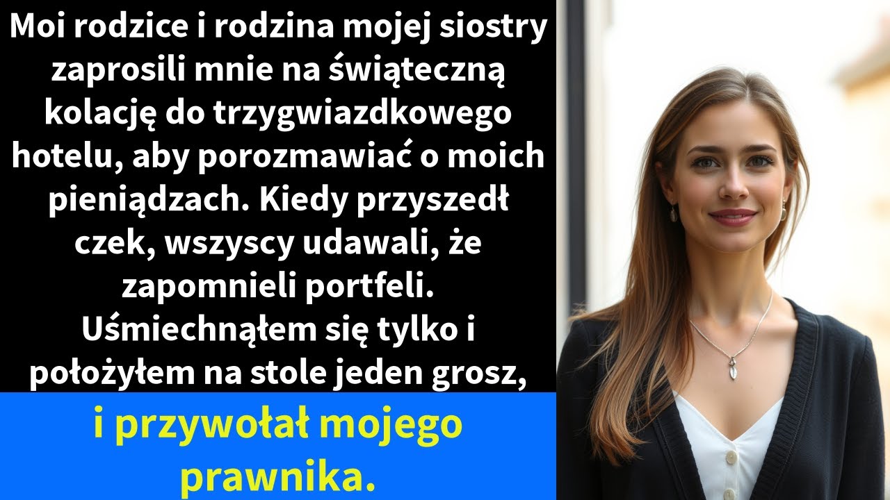 Moi rodzice i rodzina mojej siostry zaprosili mnie na świąteczną kolację do trzygwiazdkowego hotelu,