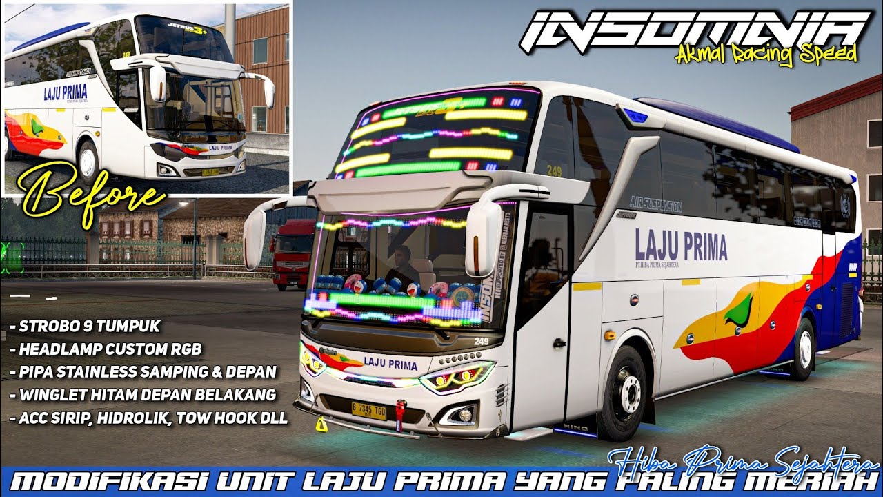 BAKUL STROBO‼️- Modifikasi Bus Laju Prima "Insomnia", 95% Mirip Aslinya! | ETS 2 Indonesia