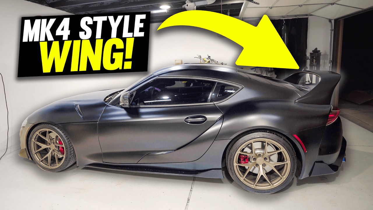Установка крыла Supra в стиле Mk4 и индивидуальная покраска! (Переход от чёрного сатинового к кар...