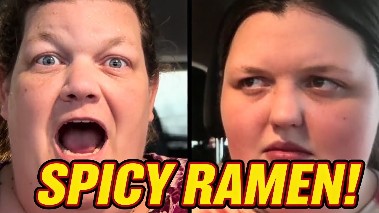 2x Spicy buldak ramen challenge with mom/ she gave up #buldak #video #mukbang #ramen 