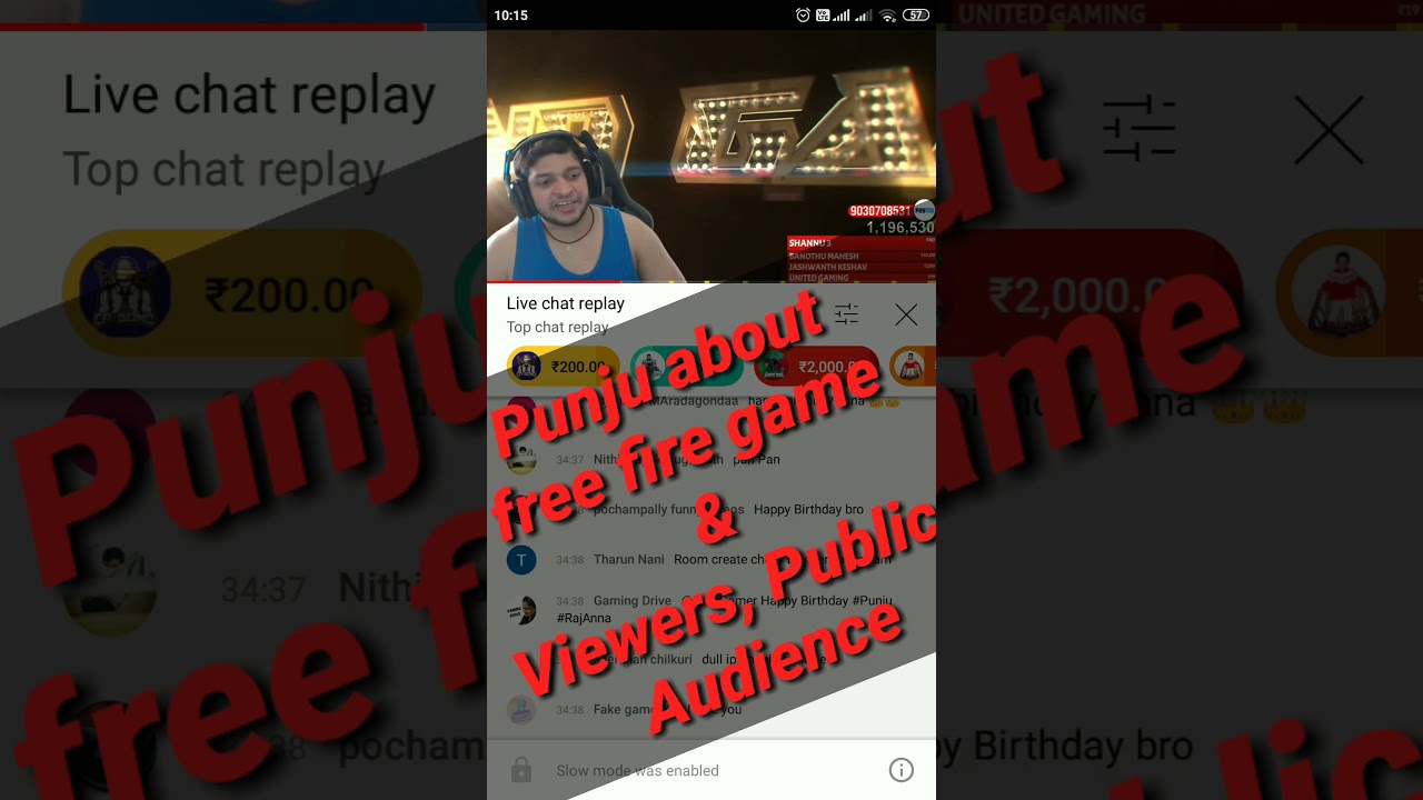 punju about Free fire game @UnqGamer @Iam Ruthless @Its Ninja @The Chief