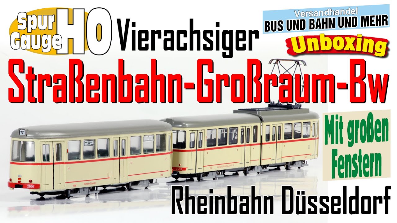 Spur H0 Gauge – Düwag-Großraum-Beiwagen Düsseldorf – Modellstraßenbahn Modelltram – BuBuM – UNBOXING