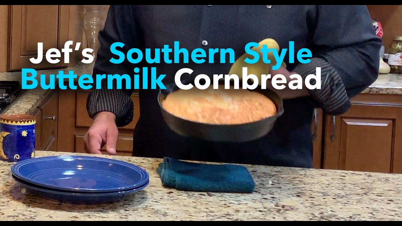 Southern buttermilk white cornbread and it's easy country cooking at it's best.