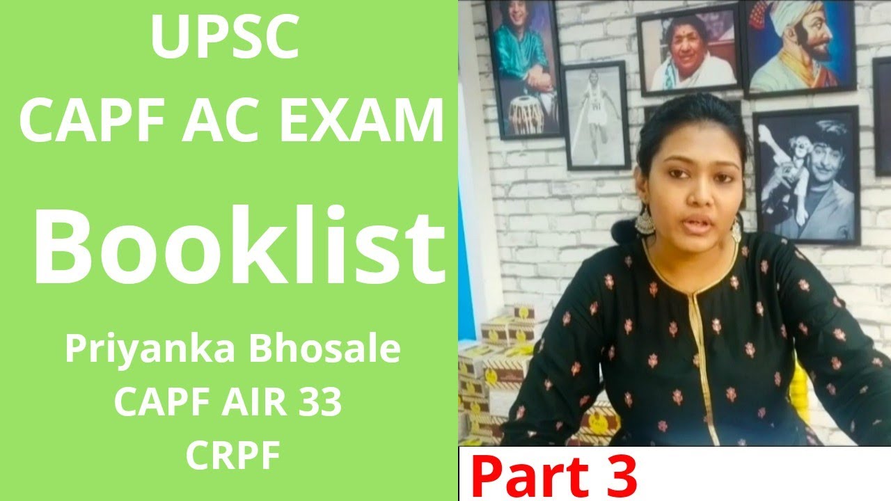 [CAPF AIR 33] Booklist/Sources for UPSC CAPF AC EXAM by AC Priyanka Bhosale CRPF #Xoomclass #CAPF