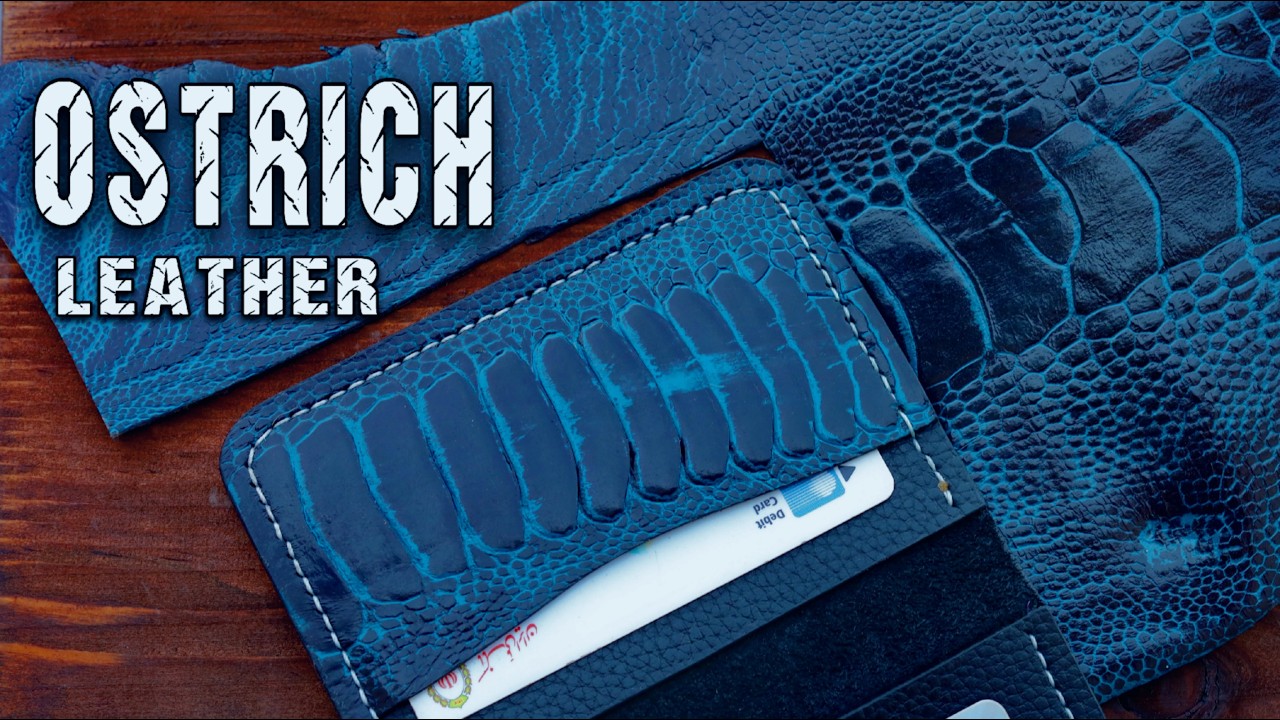 Make a HANDMADE Ostrich Leather bifold Wallet – ASMR