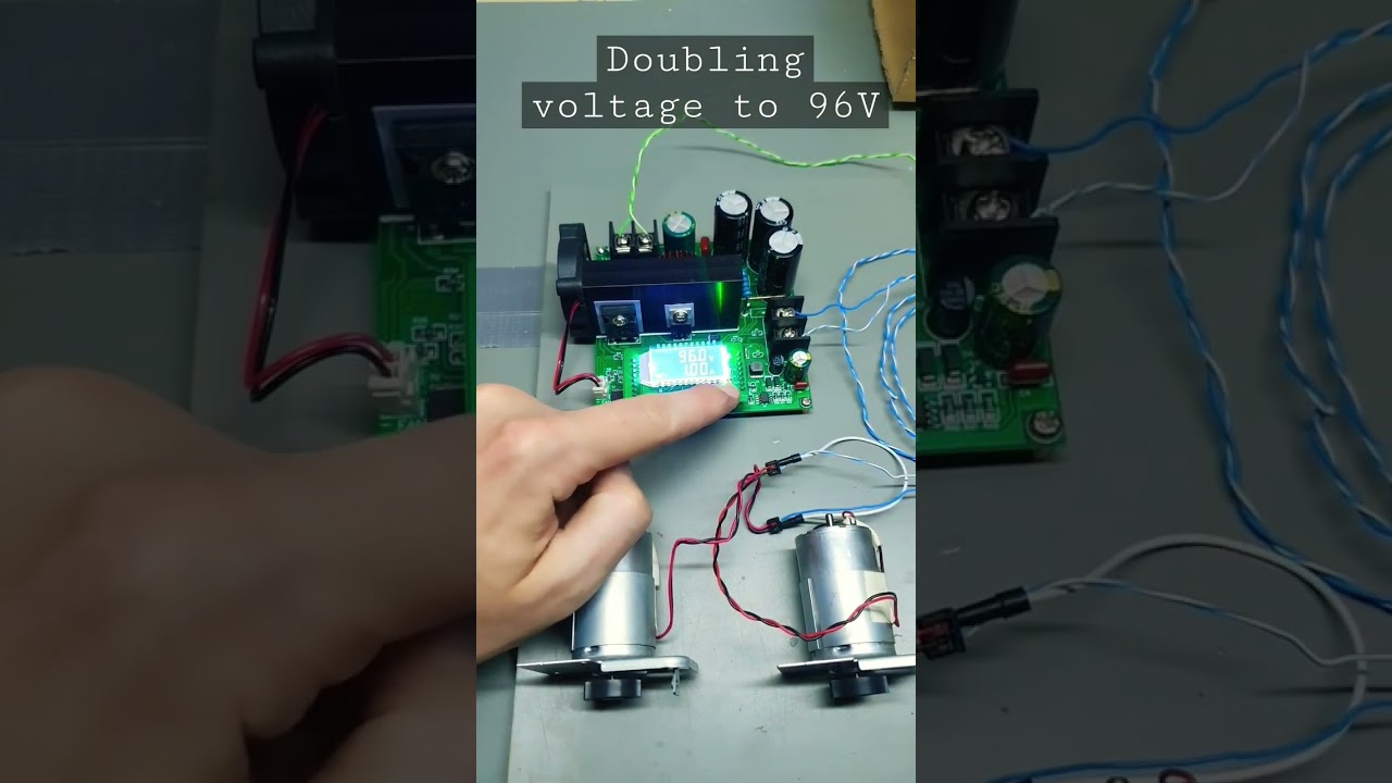 Testing step up inverter 10-120V DC, input voltage 24V, with 2x 48V Printer DC motors #inverter