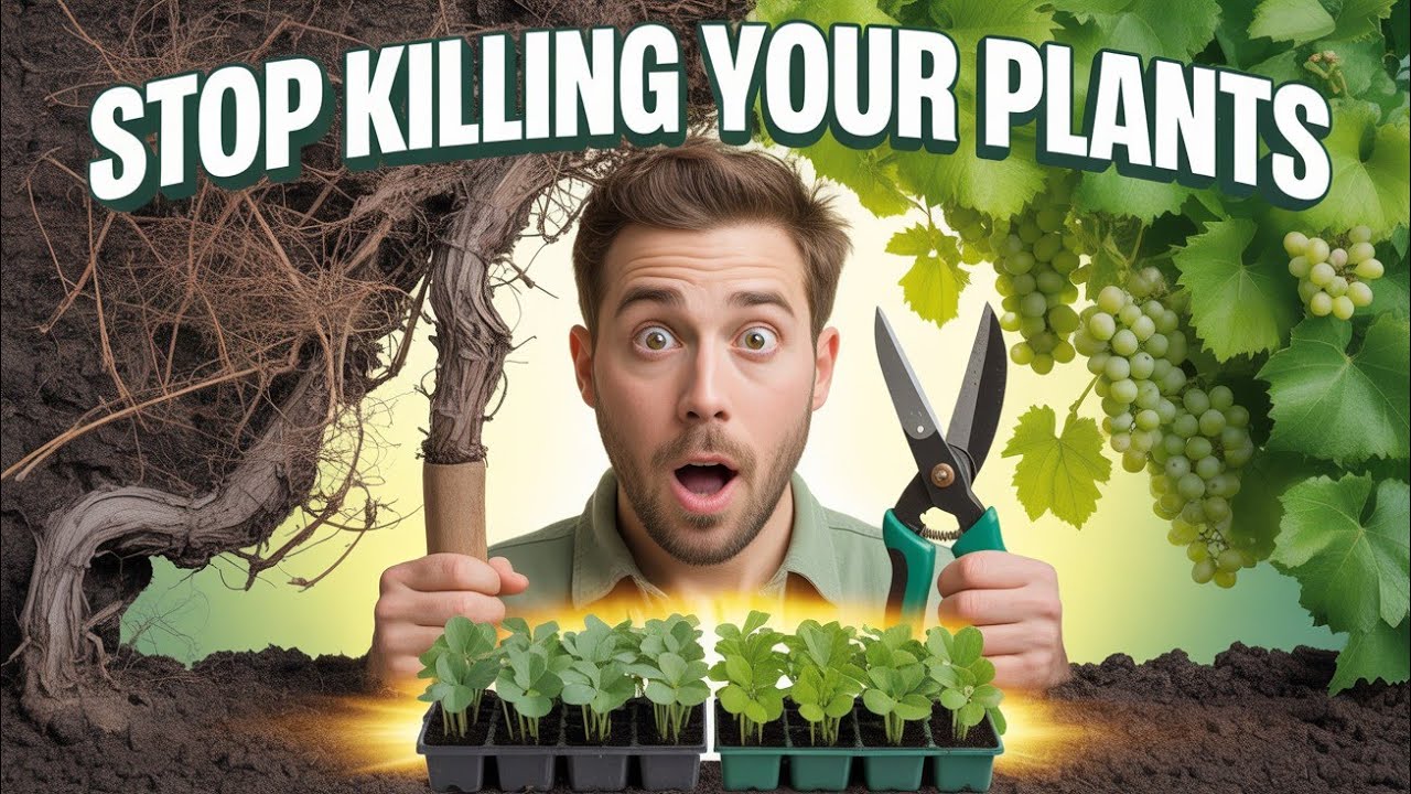 Grape Pruning & Seedling Separation Secrets: Get Bigger Grape Harvests + Stronger Violas FAST.