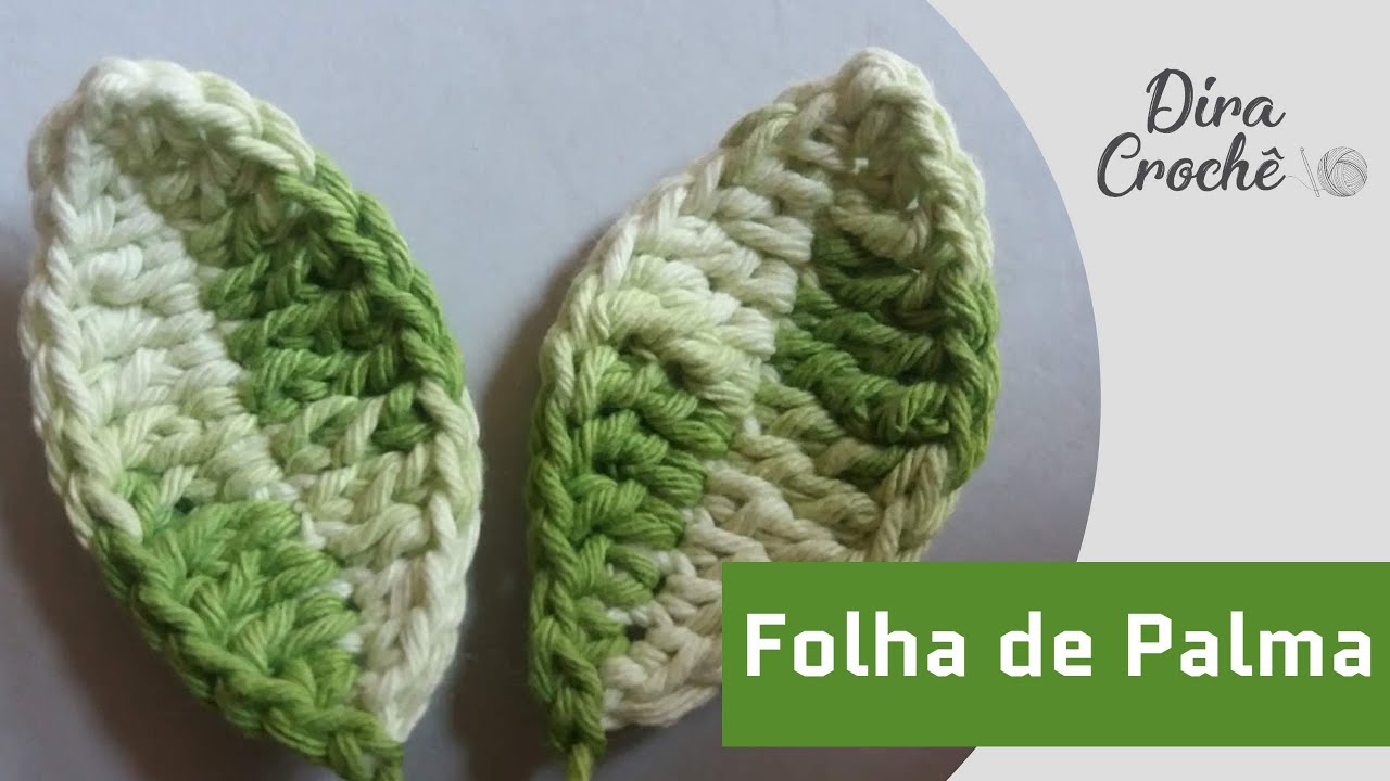 Folha de Palma em crochê para aplique