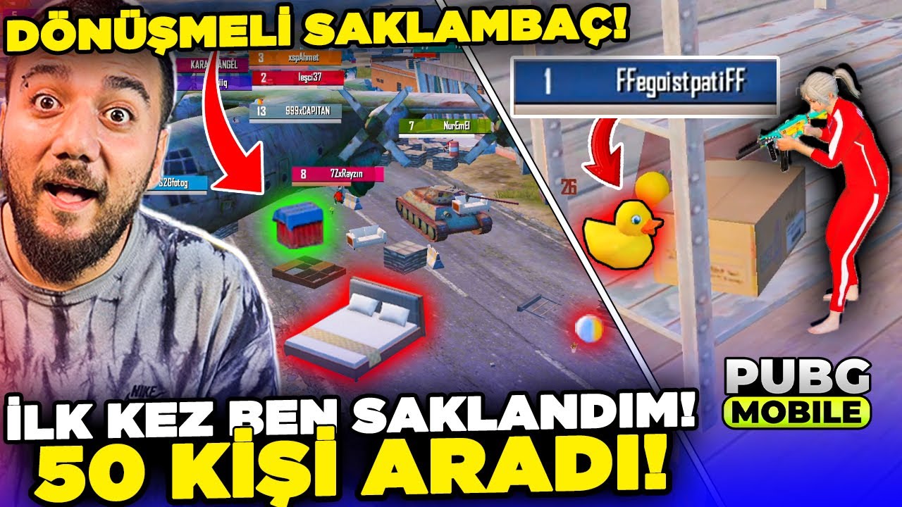 İLK KEZ BEN SAKLANDIM! 50 KİŞİ ARADI! DÖNÜŞMELİ SAKLAMBAÇ! PUBG Mobile