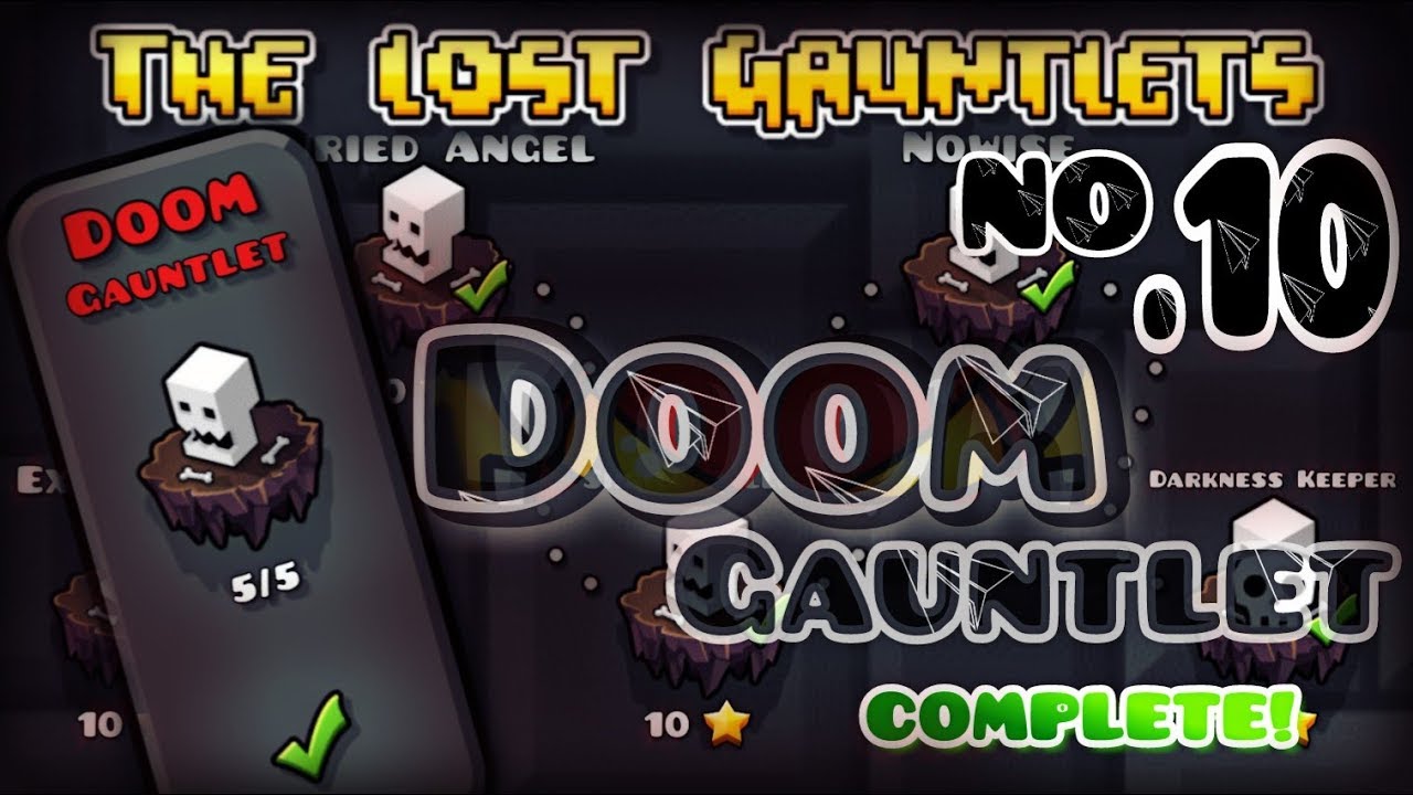 'DOOM GAUNTLET' (All Levels & All Coins) 100% COMPLETE | Geometry Dash 2.11 - Dorami [1080p / 60Fps]