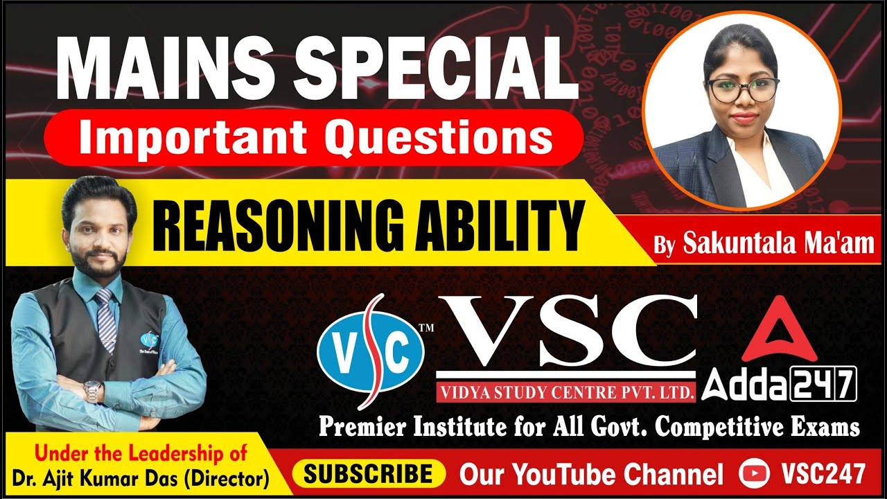 BANK REASONING MAINS SPECIAL SERIES-1  | By Sakuntala Mam | 