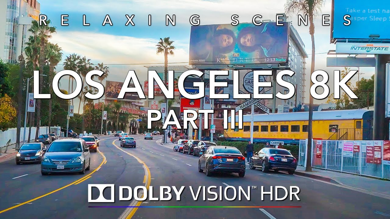 Driving Los Angeles 8K HDR Dolby Vision - Mulholland to Downtown LA (Los Santos) Part III