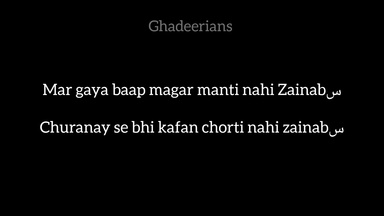 Mar gaya bap magar manti nahi Zainab a.s lyrics | Syed Raza Abbas zaidi | Lyrics | Noha imam Ali a.s