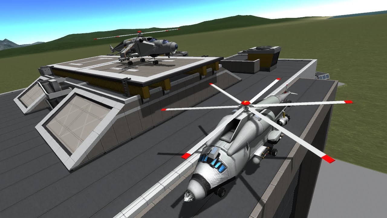 KSP - Heavy Utility Helicopter and Battle Gunship