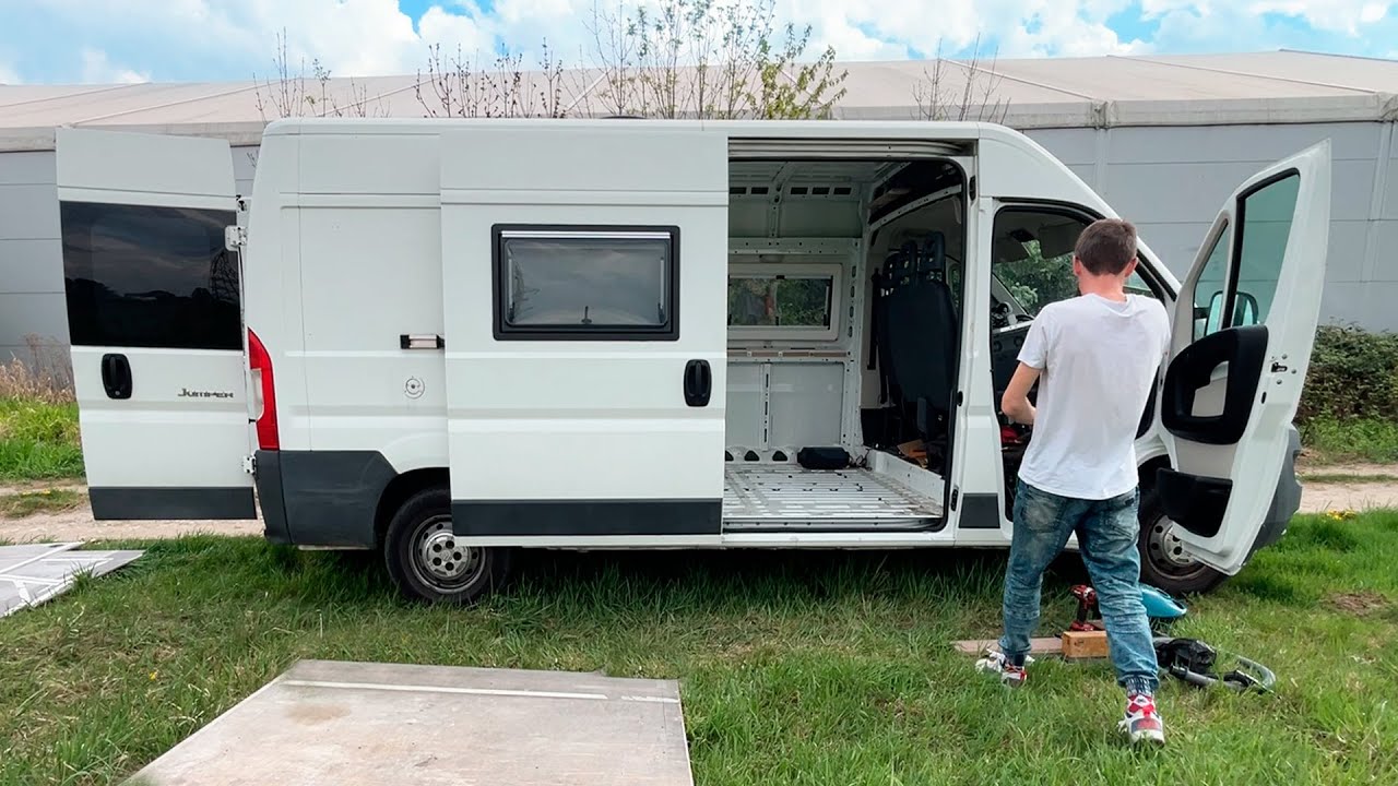 Camper Van Build Timelapse - Floor in Home