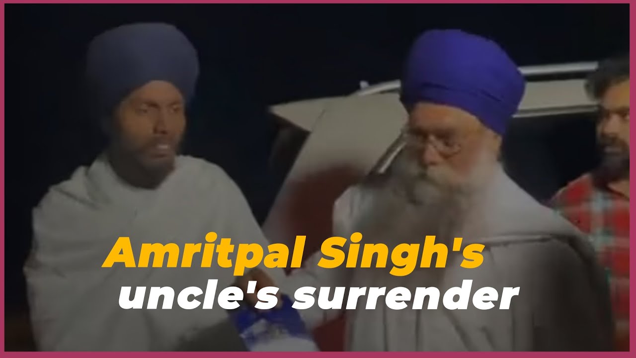 Amritpal Singh's uncle's surrender video to Punjab Police surfaces | True Scoop News