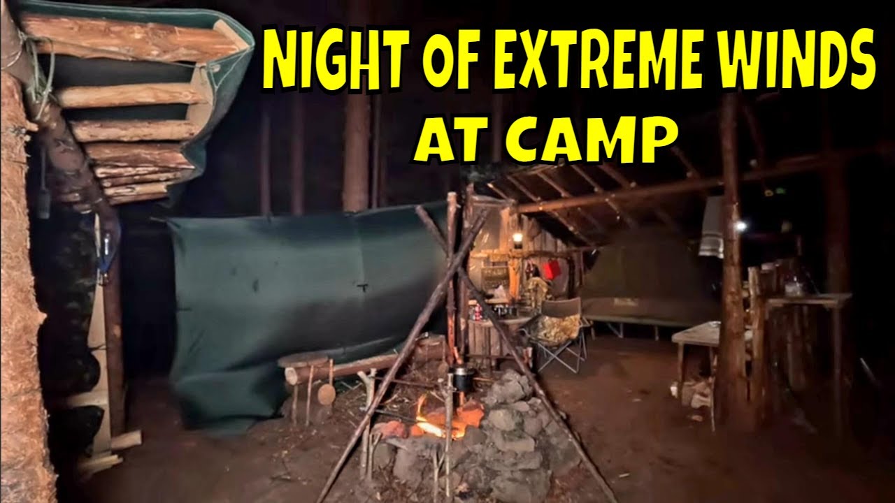 Extreme Windy Night at Camp 54mph Winds ⚠️
