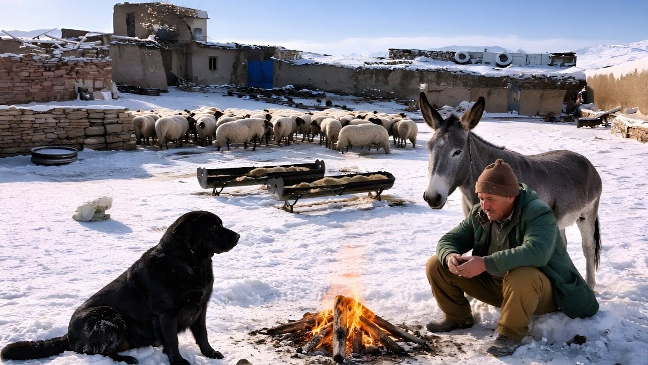 “Shepherd Life in Harsh Winter | Feeding Animals Under Snow”