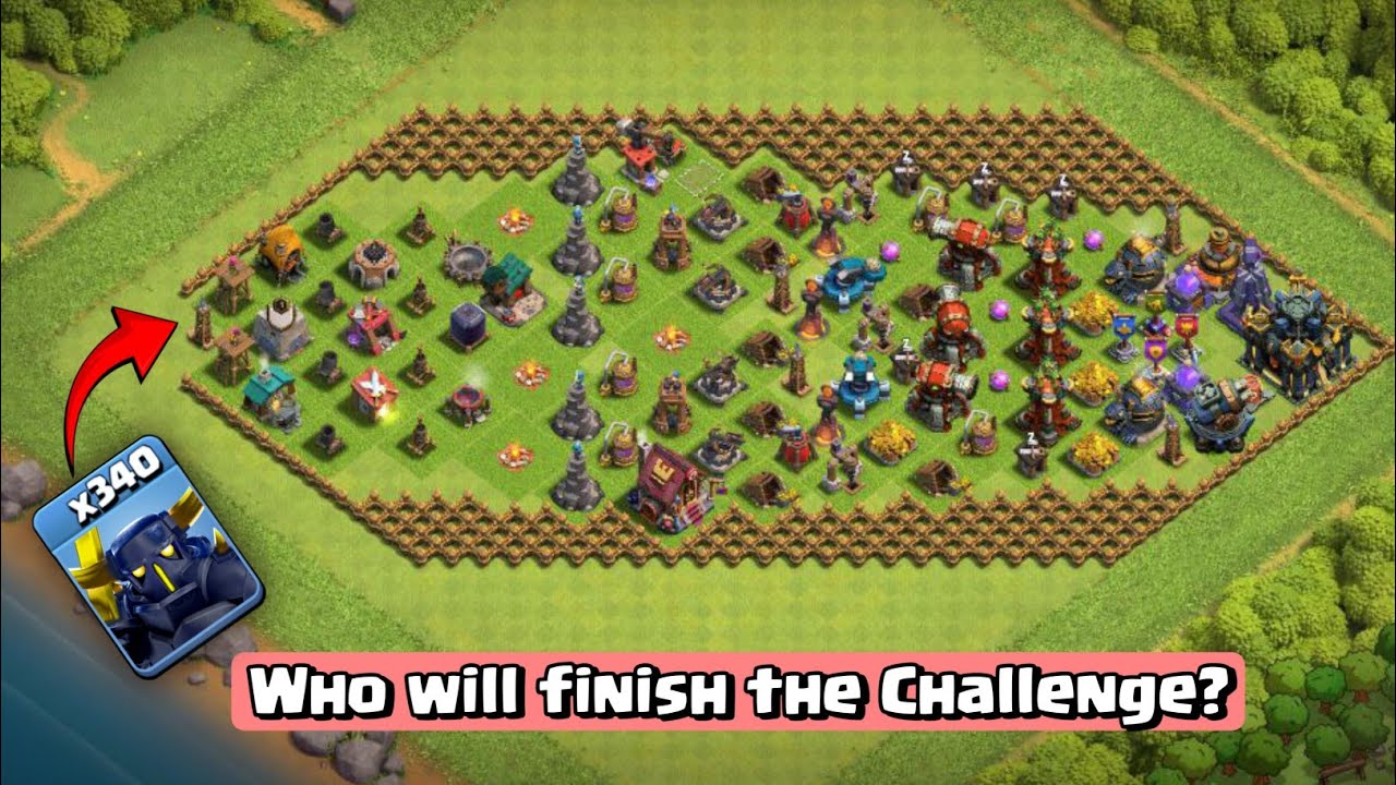 340+ Max All Troops vs Town Hall 17 Level 1 Challenge - Clash of Clans