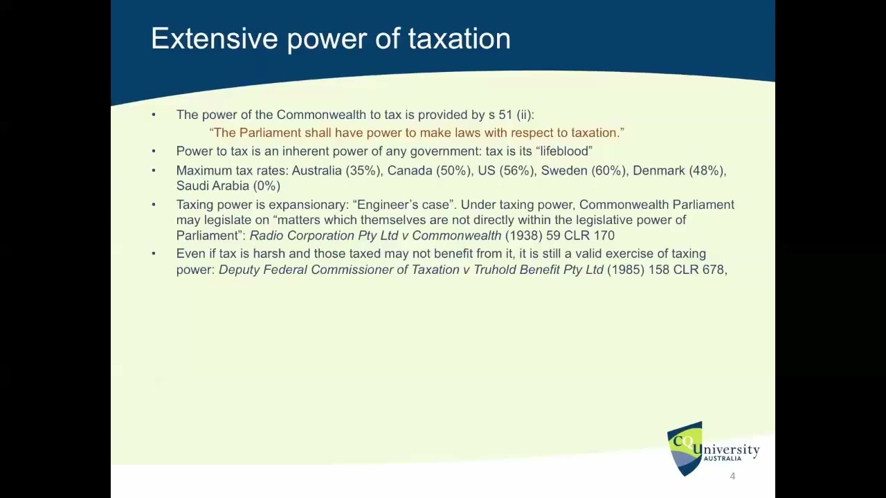 Taxation, Appropriation and Spending (LAWS11069 Week 3 Lecture)