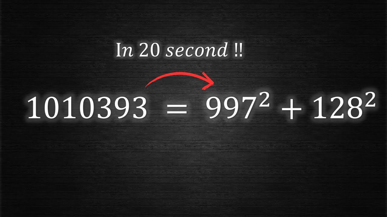 Using Fermat's theorem ! Sum of two squares !