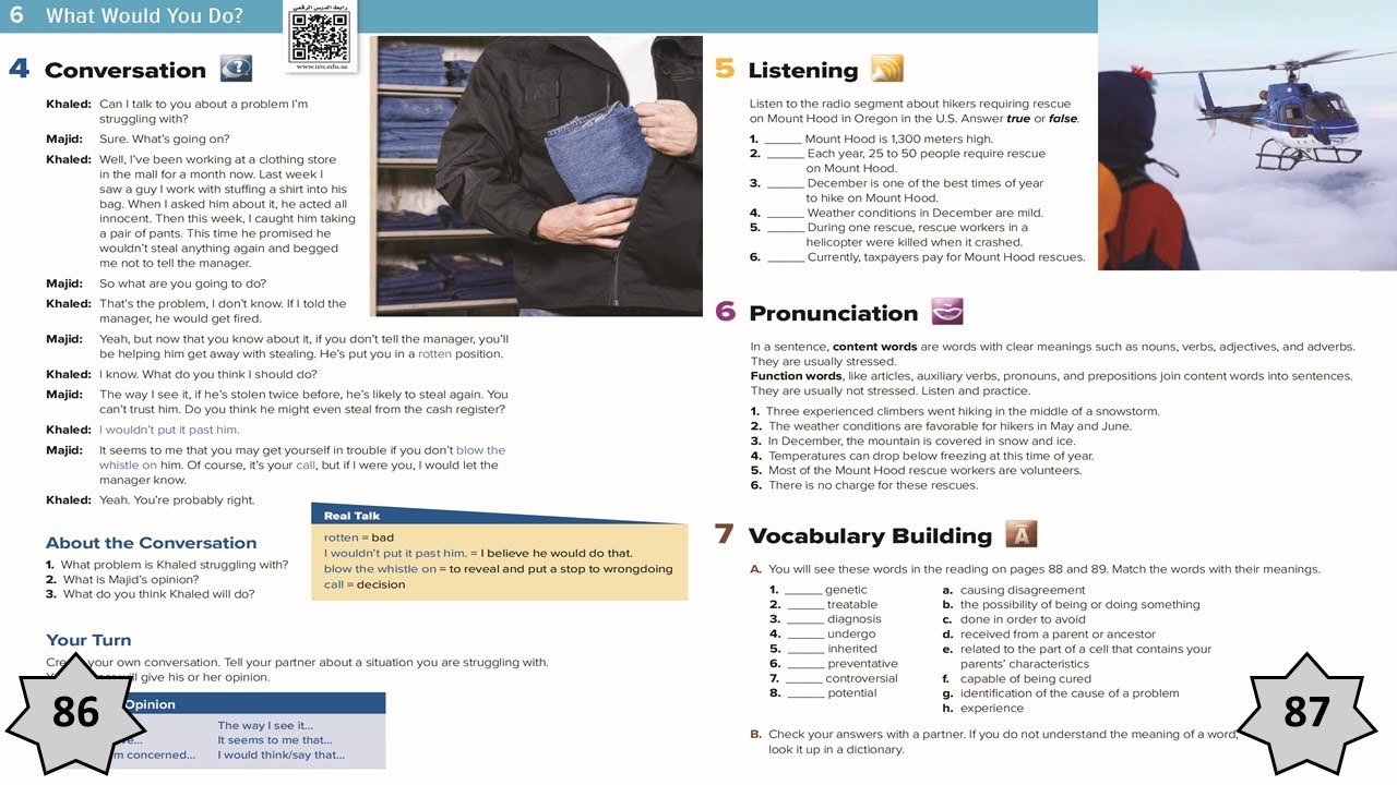 Mega Goal 4 - Unit 6 - Lesson 3 - Conversation - Pages 86 - 87