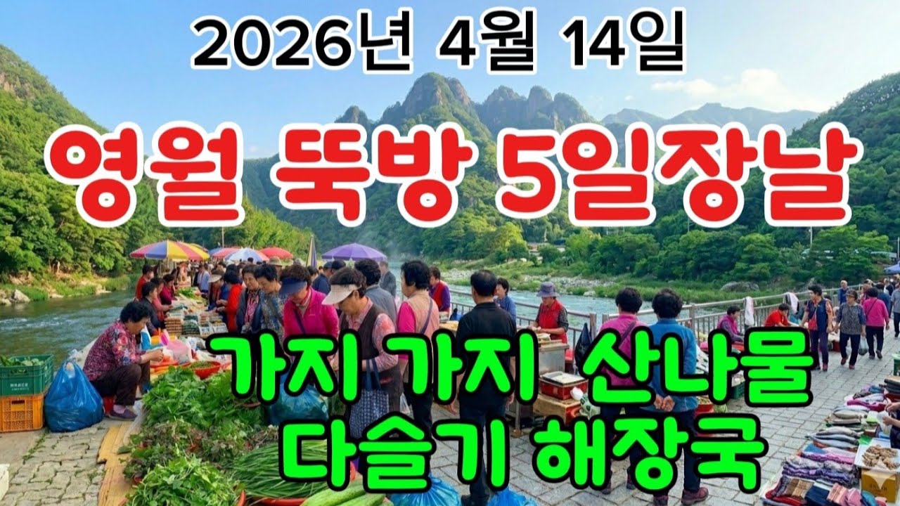  상큼한 봄나물 쏟아져 나오는 시골장터 다슬기 해장국 맛나요 / 영월여행 