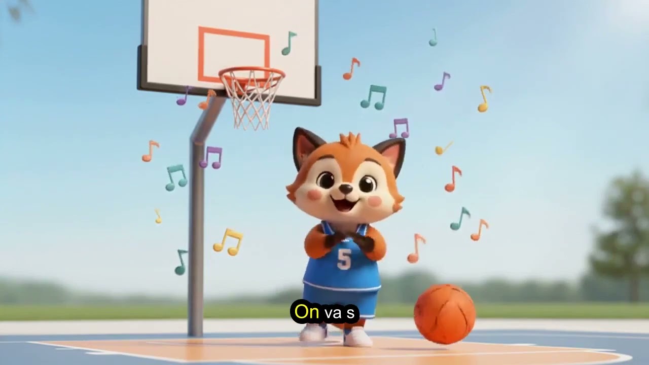 Découverte du basket 🎶 - Comptine à gestes pour enfants - Les pitous 🦊🐱🦉