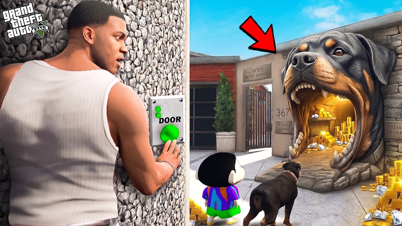 Franklin & Shinchan Find the Hidden Chop Head Bunker Inside the House! 🤯🐶 | GTA 5