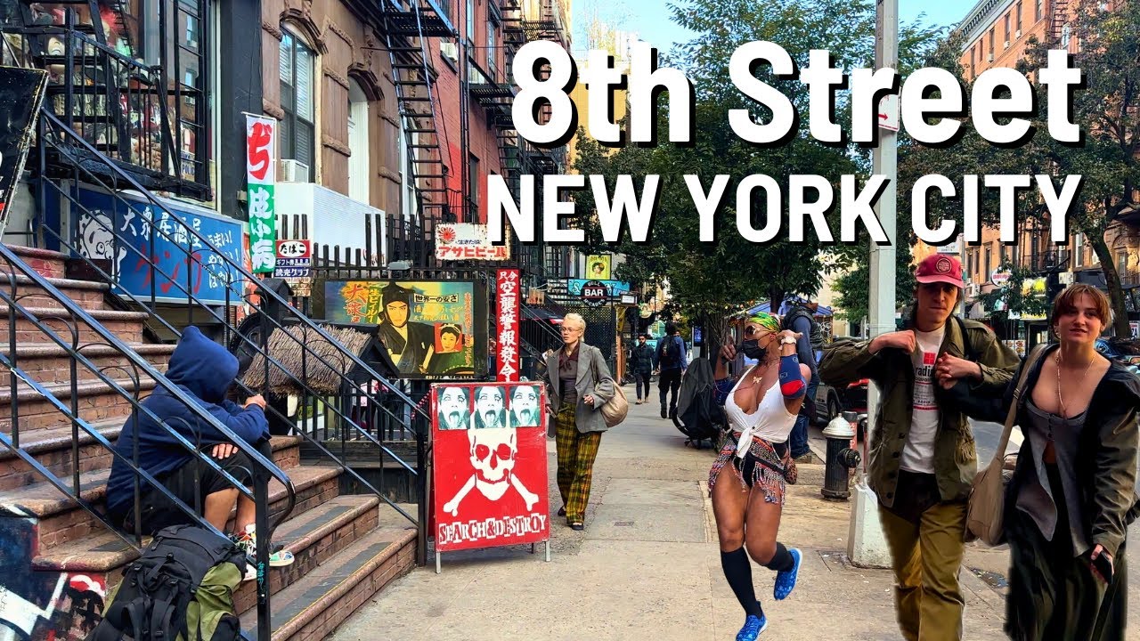 NEW YORK CITY 8th Street 🇺🇸 Downtown Walk 4K