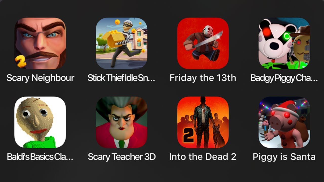Badgy Piggy Chapter 12,Baldis Basics Classic,Scary Teacher 3D,Into the Dead 2,Piggy is Santana