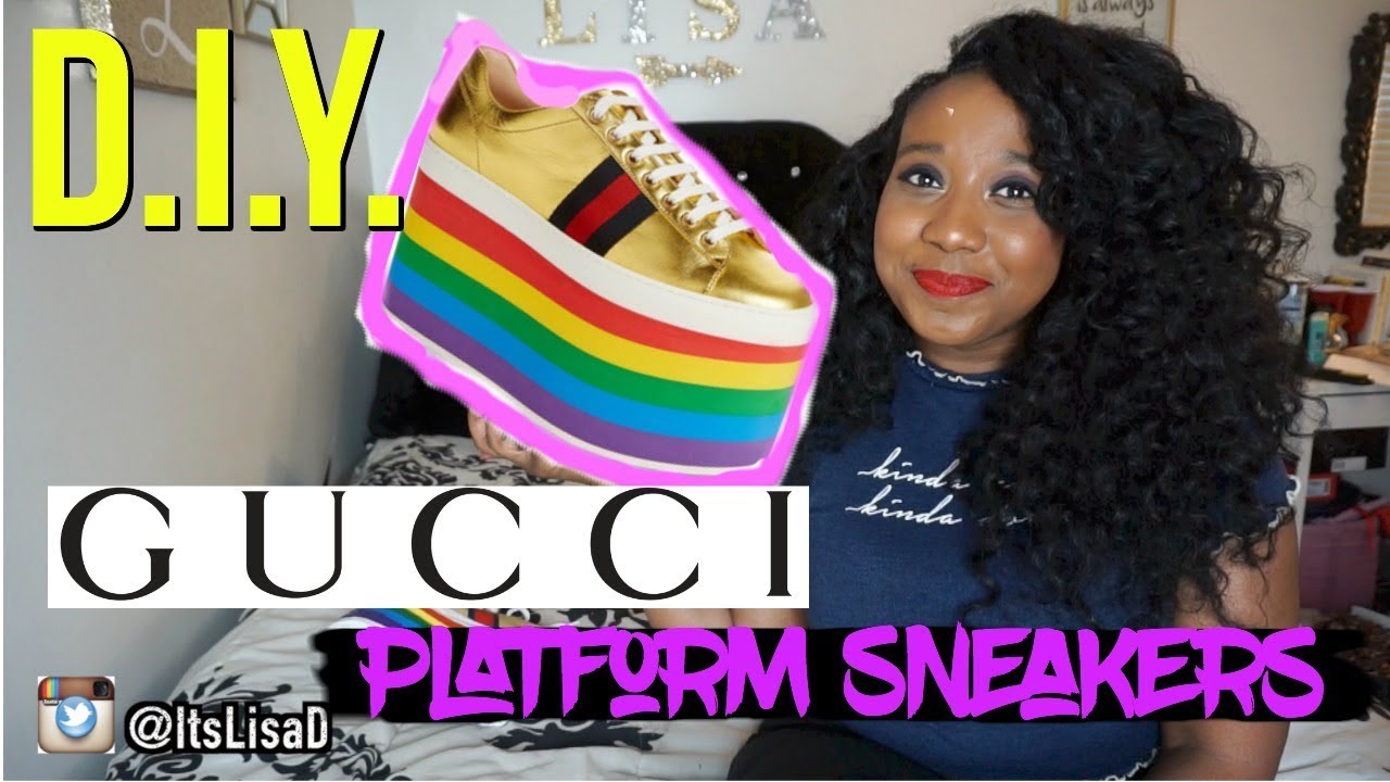 Кроссовки Gucci на платформе своими руками | #LisaDIY