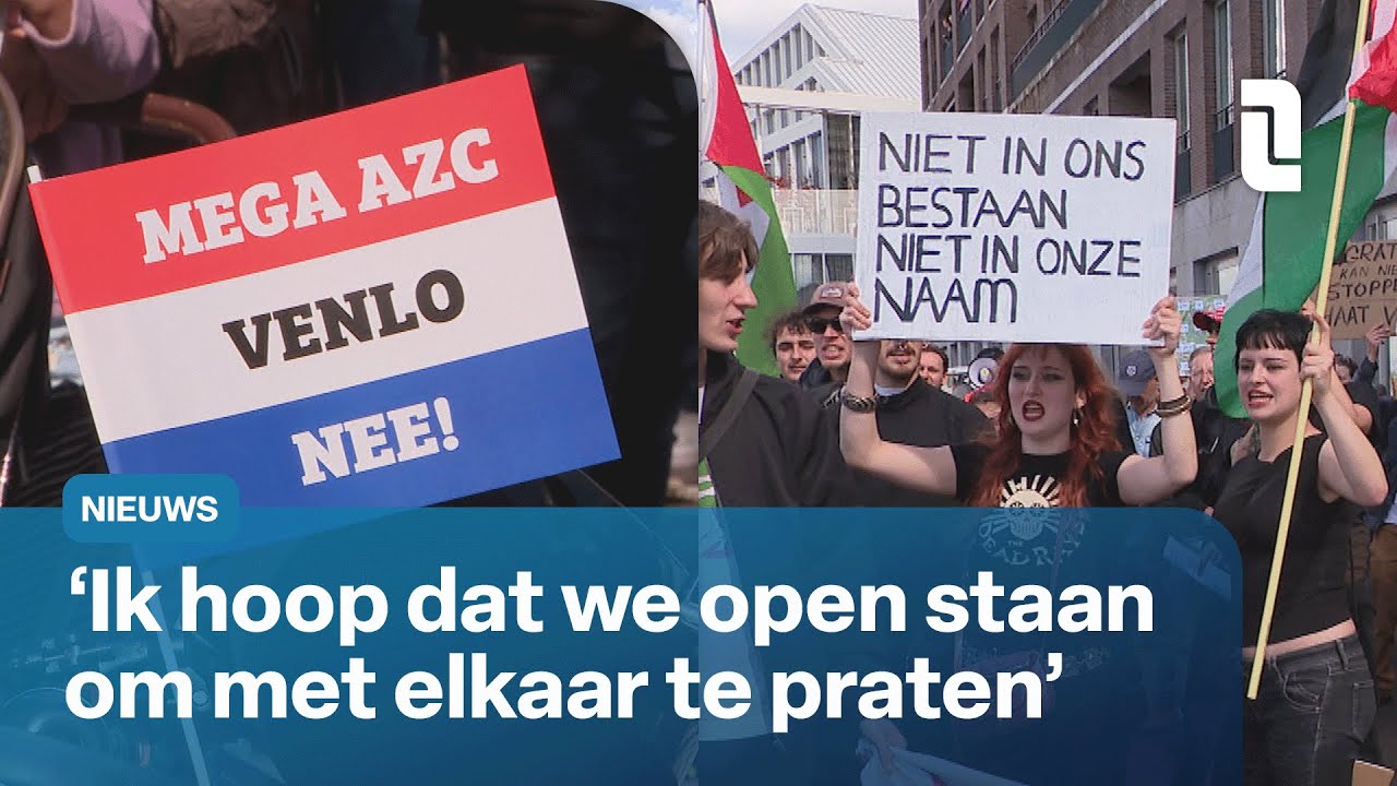 Demonstratie voor én tegen AZC in Venlo | L1 Nieuws