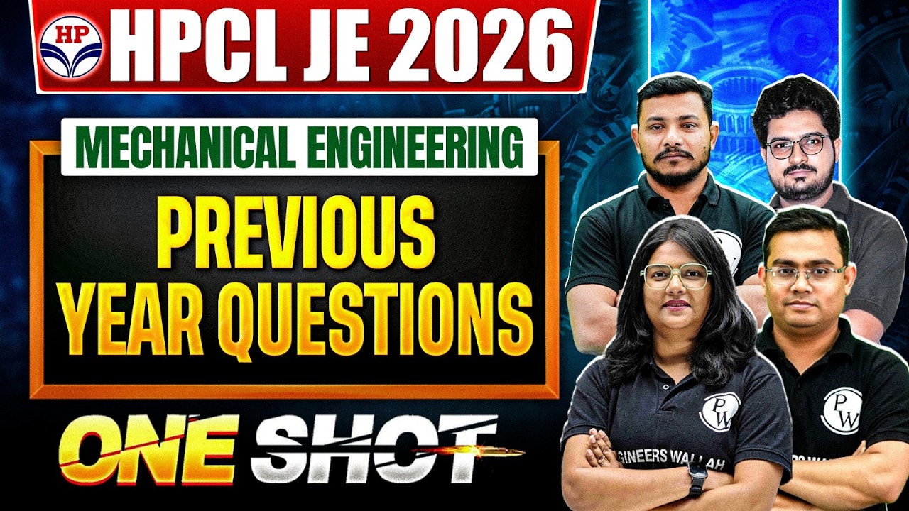 HPCL JE 2026 | HPCL JE Mechanical Engineering PYQs ONE SHOT | HPCL JE Mechanical Previous Year Paper