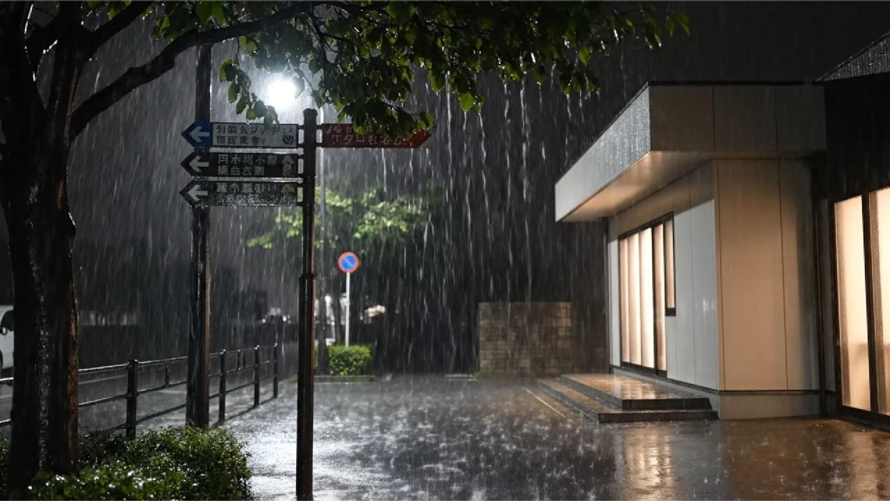 Sitting On The Porch On A Stormy Day Heavy Rain and Fireplace Sounds To Sleep, Relax, Rest, Study