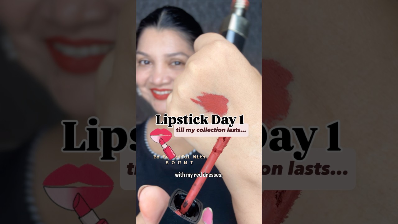 Lipstick shade swatch | brown |brick|matte| transfer proof|Day 1 #Lipstick #shorts #swatches #makeup