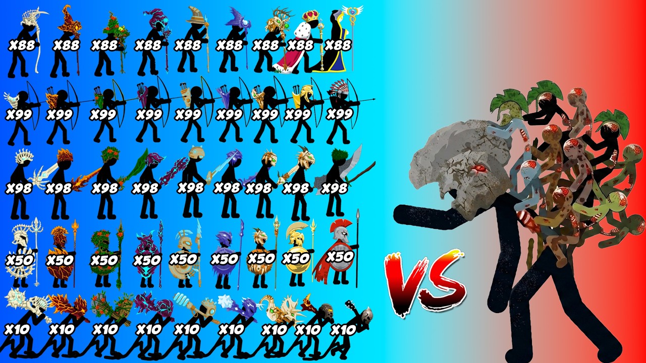 Zombie &Kappa;&alpha;&iota; Giant Group Vs All Stick Figures - Stick War Legacy Mod - Who Will Win?