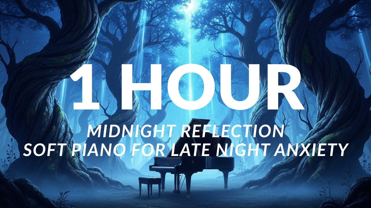 1 HOUR Midnight Reflection: Soft Piano for Late Night Anxiety