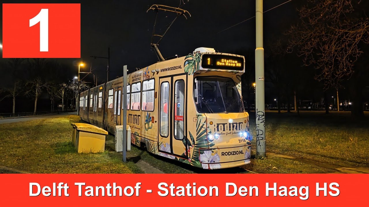 HTM lijn 1: Delft Tanthof - Station Den Haag HS - Remise Lijsterbes | HTM 3118 | 2025