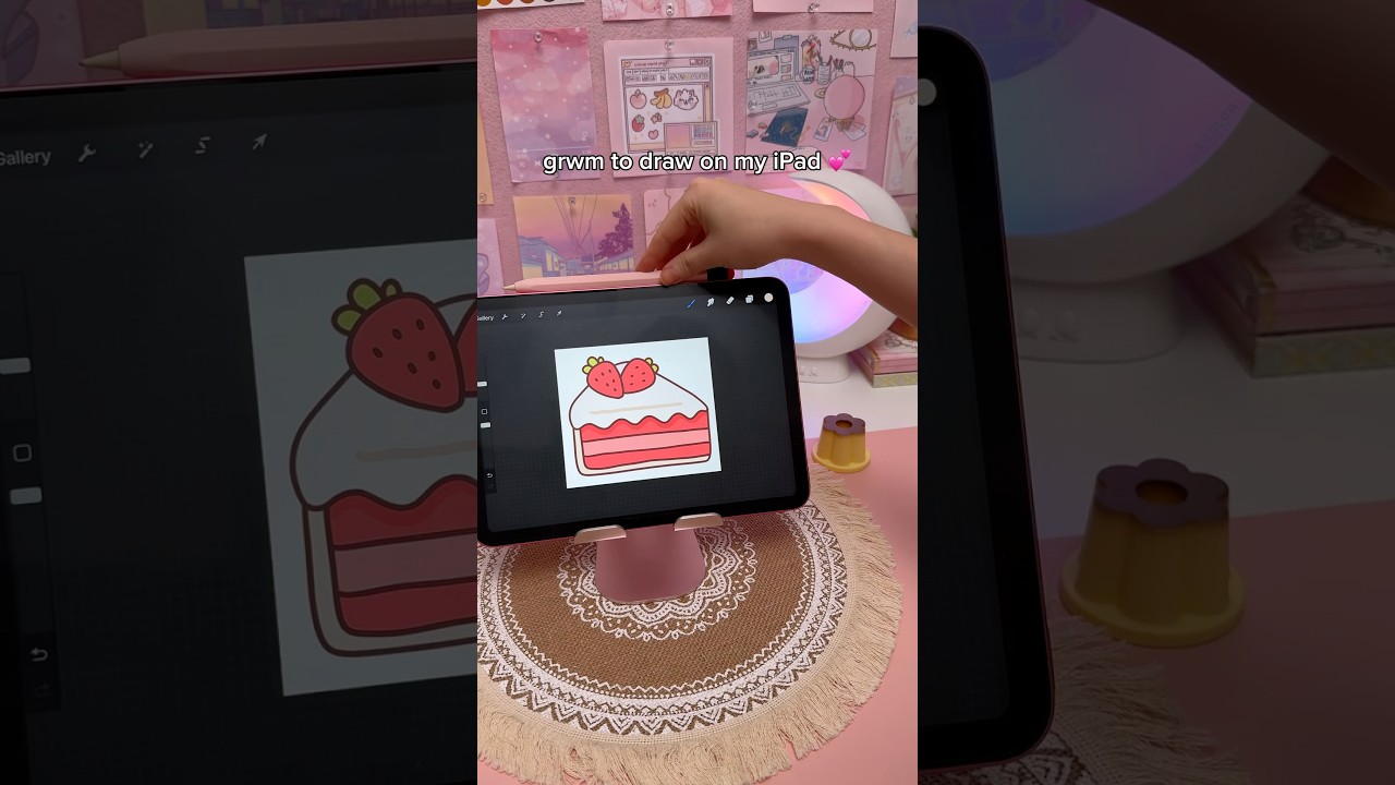 grwm to draw on my iPad 💕🎨 apple pencil | digital drawing | iPad accessories | procreate art