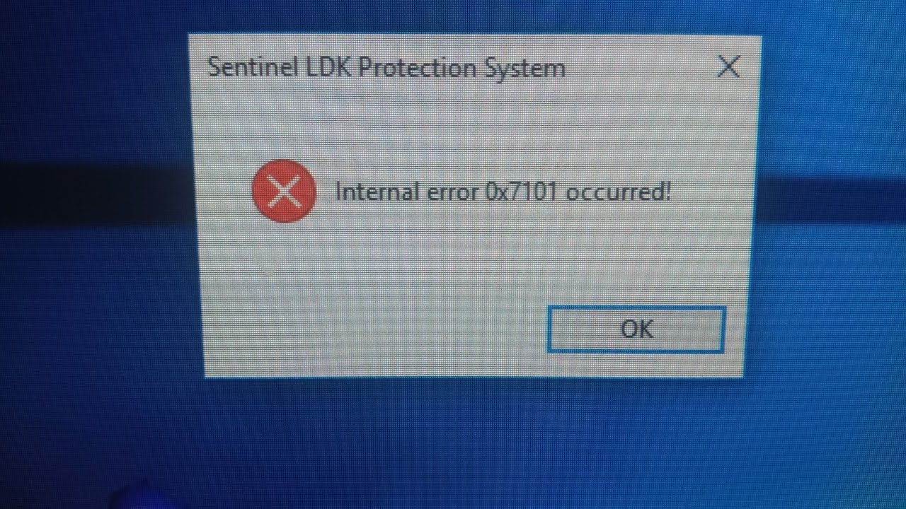 Internal error 0*7101 occurred in wilcom E4.2 | Senitel LDK protection system