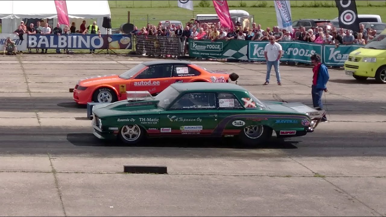 '65 Plymouth Valiant 598cid+NOS vs BMW 316i E36 3.8 Turbo 1/4 mile drag race