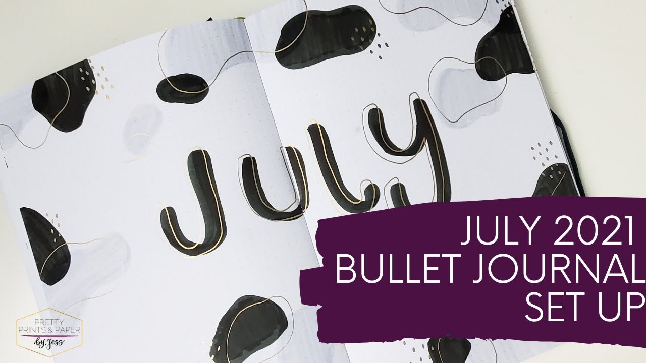 July 2021 bullet journal set up: Simple abstract theme
